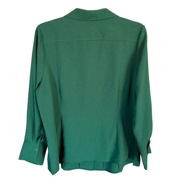 CJ Banks women’s‎ size 2X long sleeve snap down green blouse - Picture 2 of 7